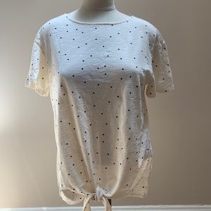 Cream & polka dot tee